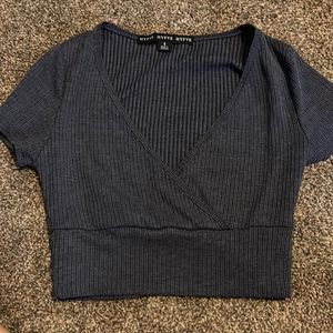 HYFVE navy low cut crop top